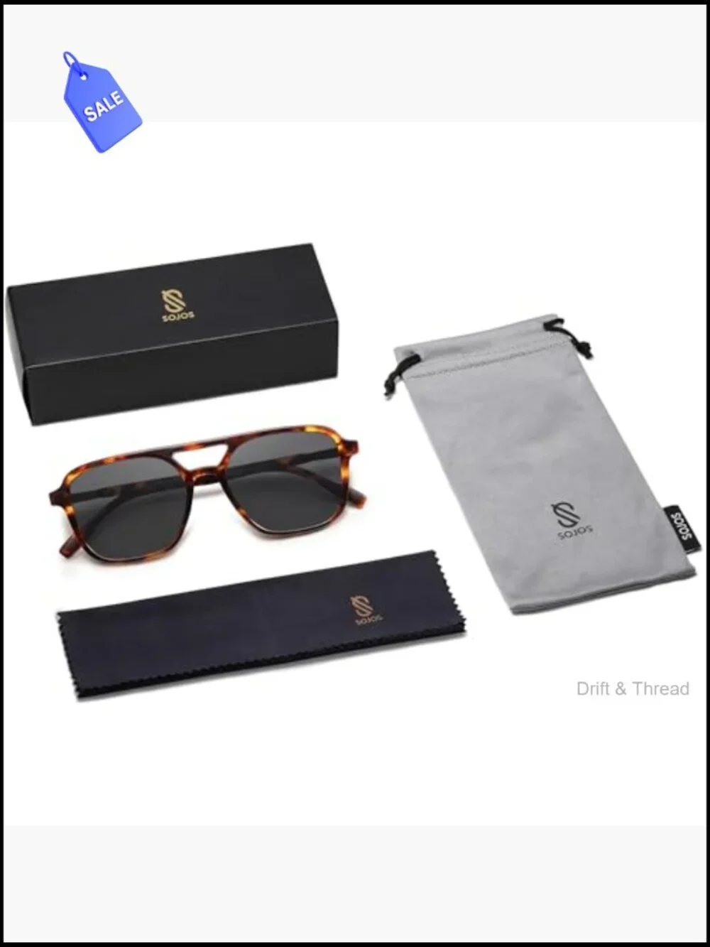 Retro Aviator Sunglasses Women Men UV400 Protection Trendy Rectangle Shades